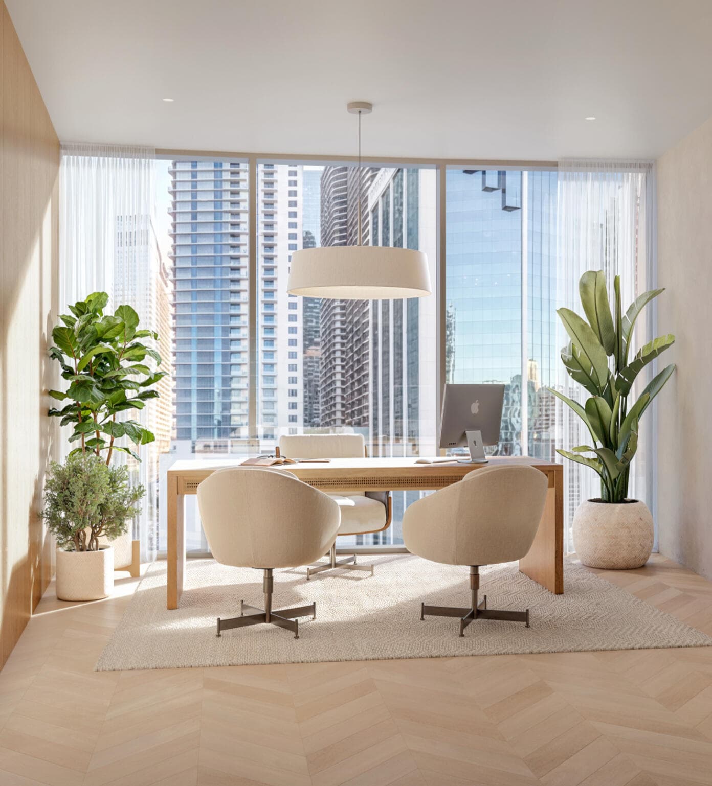 Oficina privada escriturada con diseño en vidrio en One Twenty Brickell
